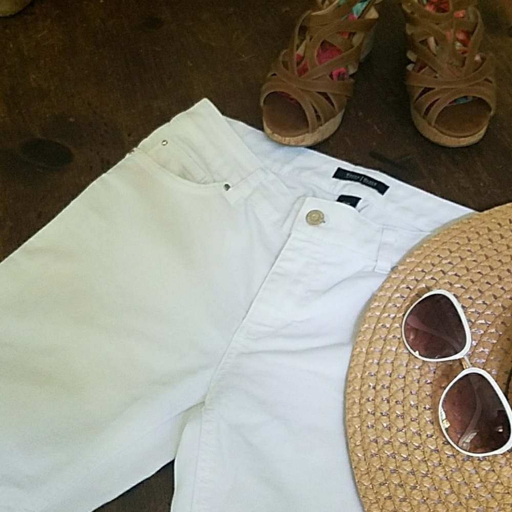 White House Black Market white denim jeans